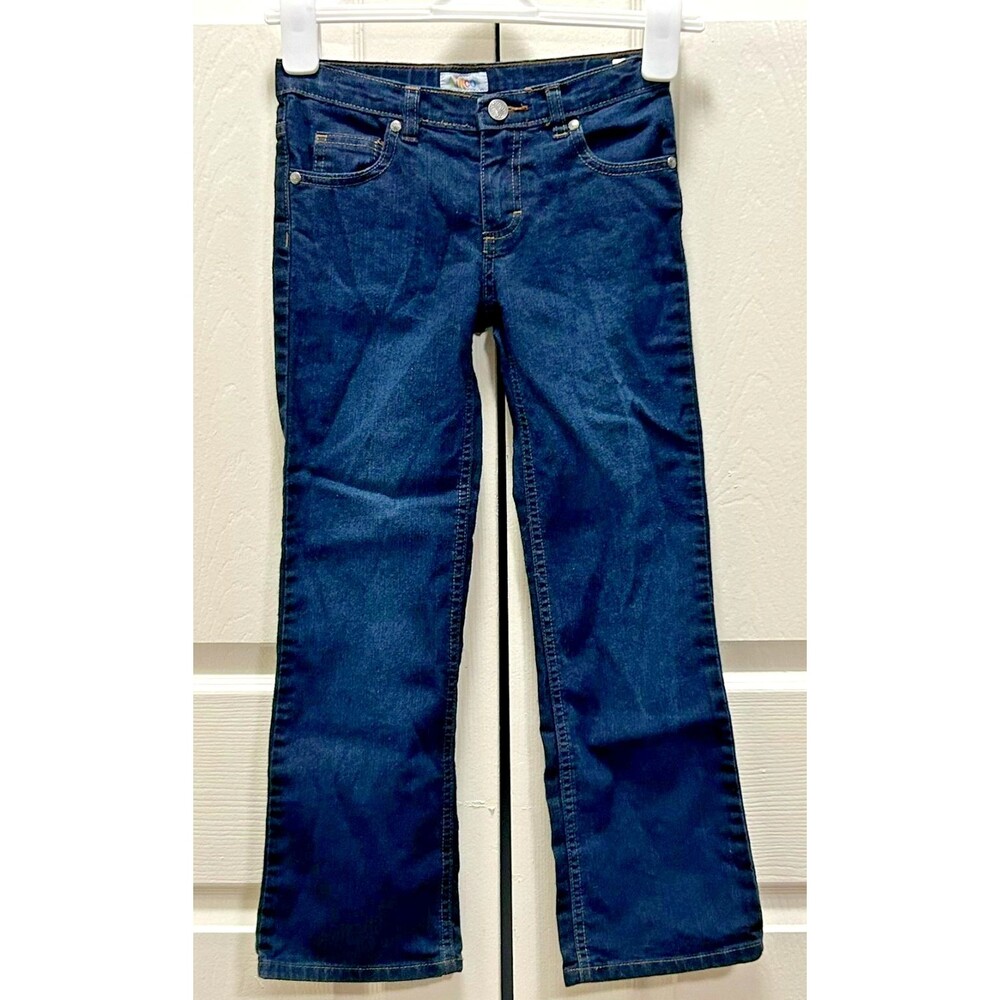 Circo Girls Jeans Size 8 Slim Dark Wash Western Embroidered Pocket Adjustable